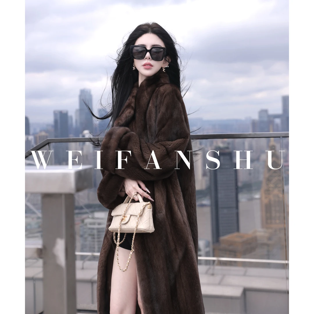 WEIFANSHU/魏凡舒【大片氛围】哥本哈根紫金短二全抽刀工艺水貂外套