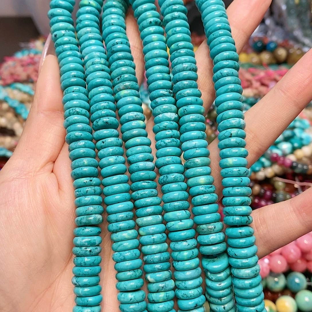 散珠玛瑙/玉髓10mm松石算盘一条