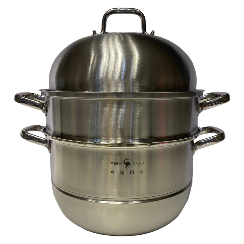 25060215D 家用蒸锅304不锈钢三层锅具