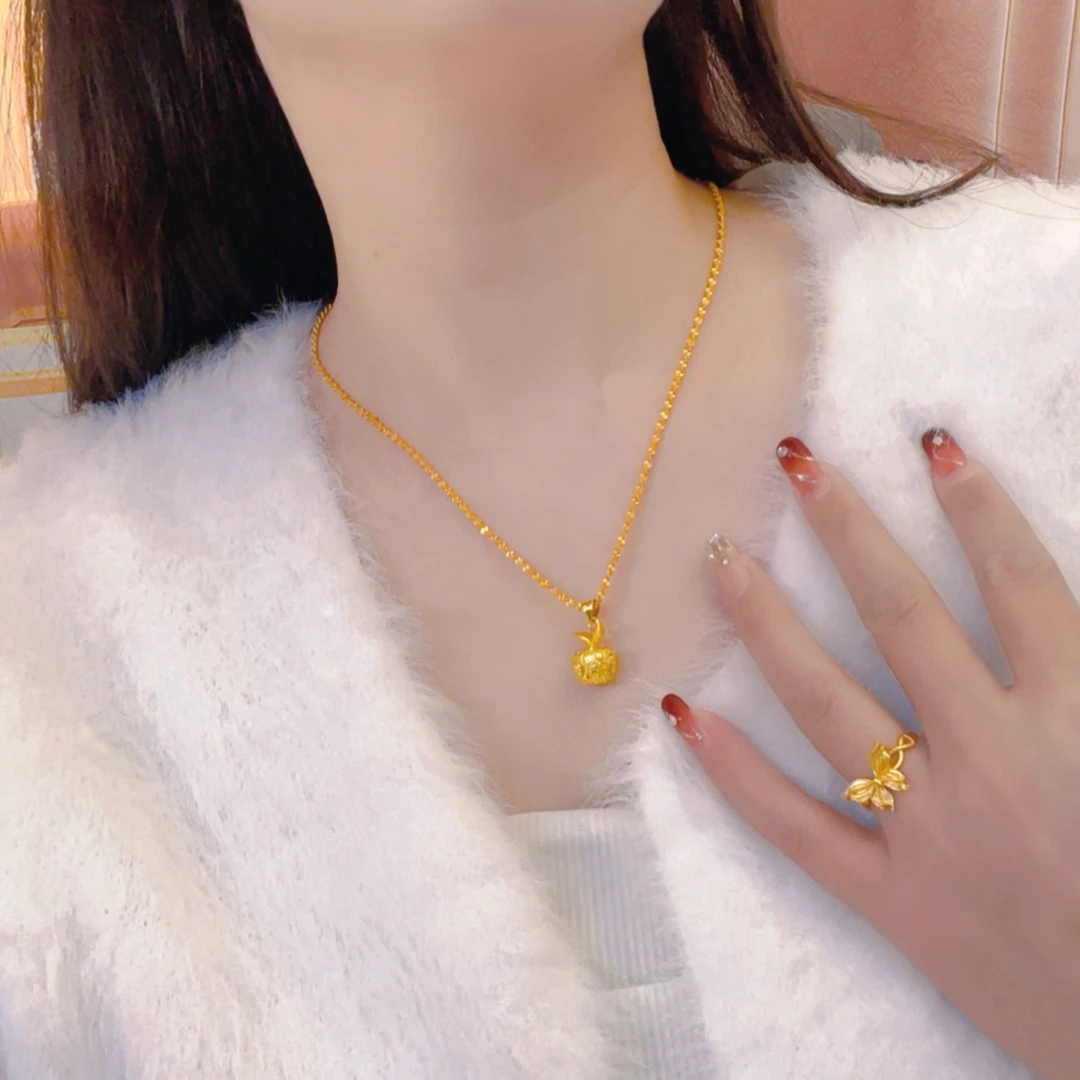 钛钢项链 平安果项链 M扣