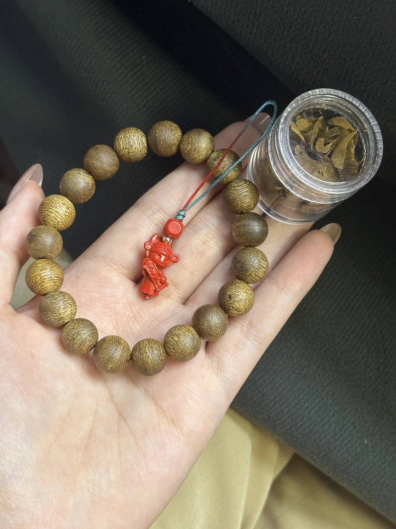 含辰砂工艺品朱砂(沉)10mm圆珠单圈手串