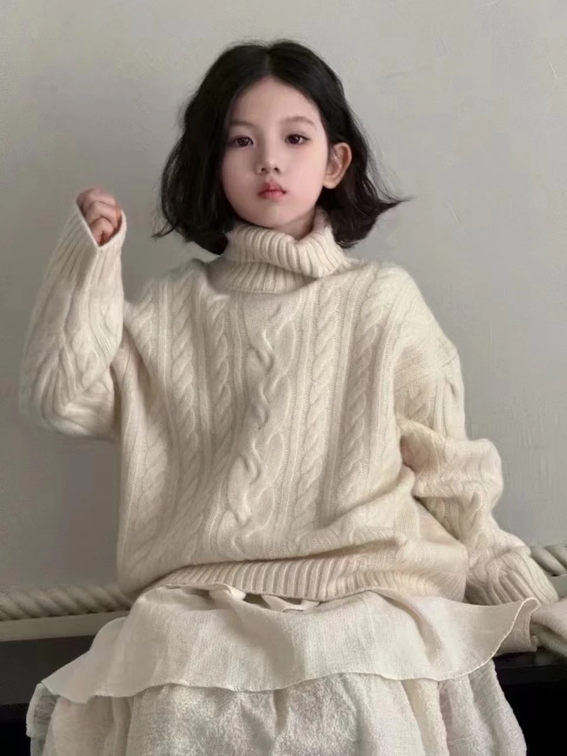 2429新款冬季儿童新款高领百搭羊绒衫