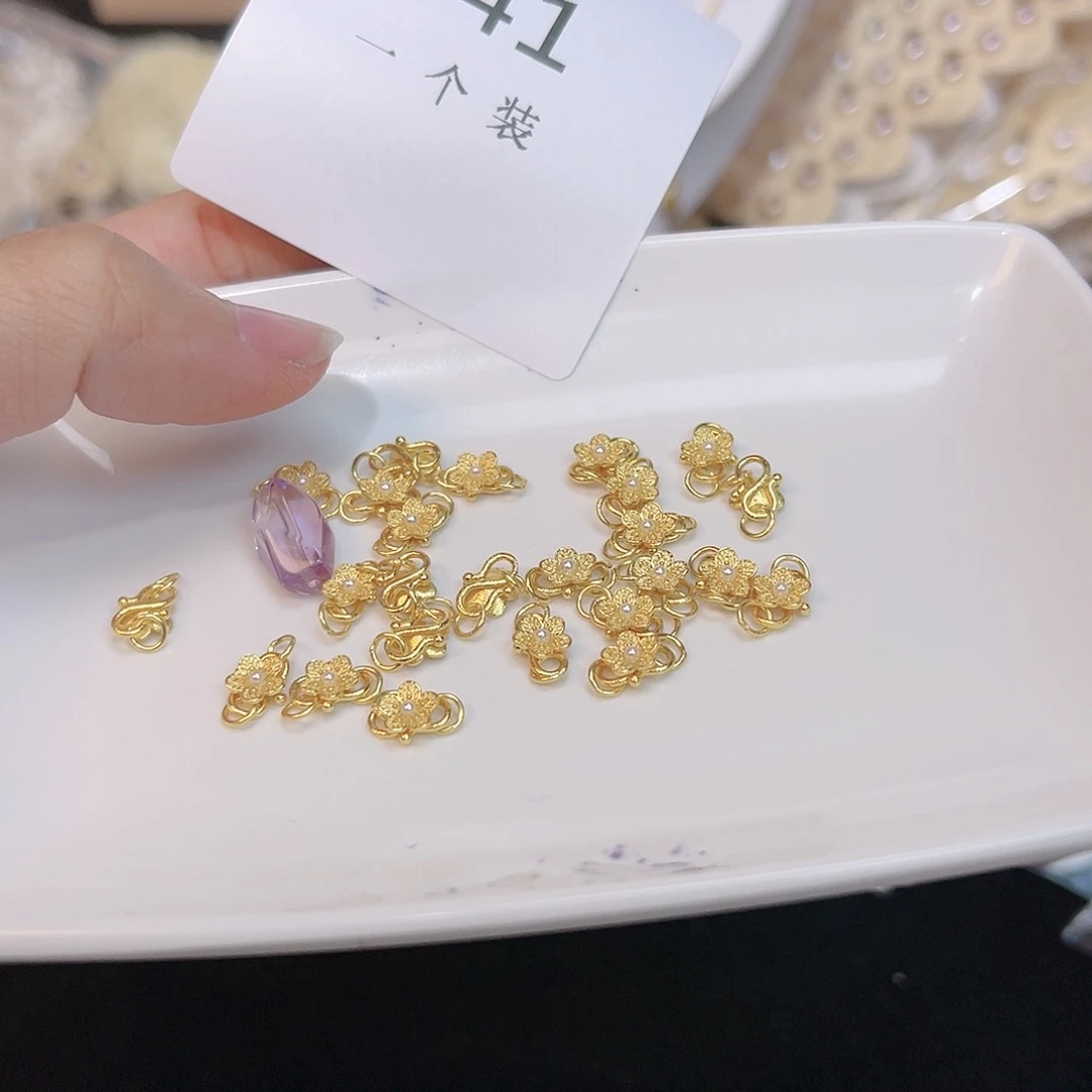 紫晶珠宝半成品银S925镀金镶嵌41