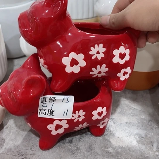 多肉绿植陶瓷花盆9.9包邮，有孔