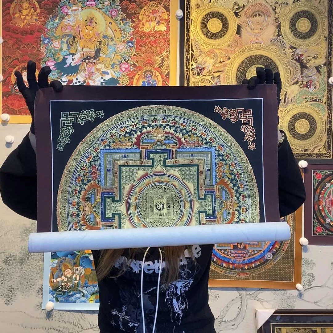 卷轴画纯手绘唐卡坛城50厘米左右