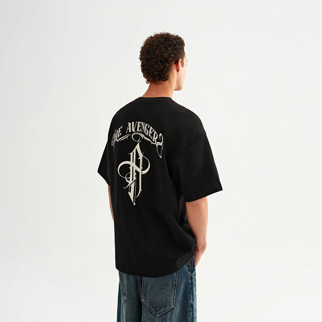 CHINISM赤尘 CH短袖宽松圆领美式半袖潮流印花休闲T恤D2141老薛跃