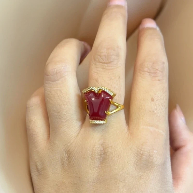 铜合金大理石戒指 新款戒指轻奢，气质百搭款