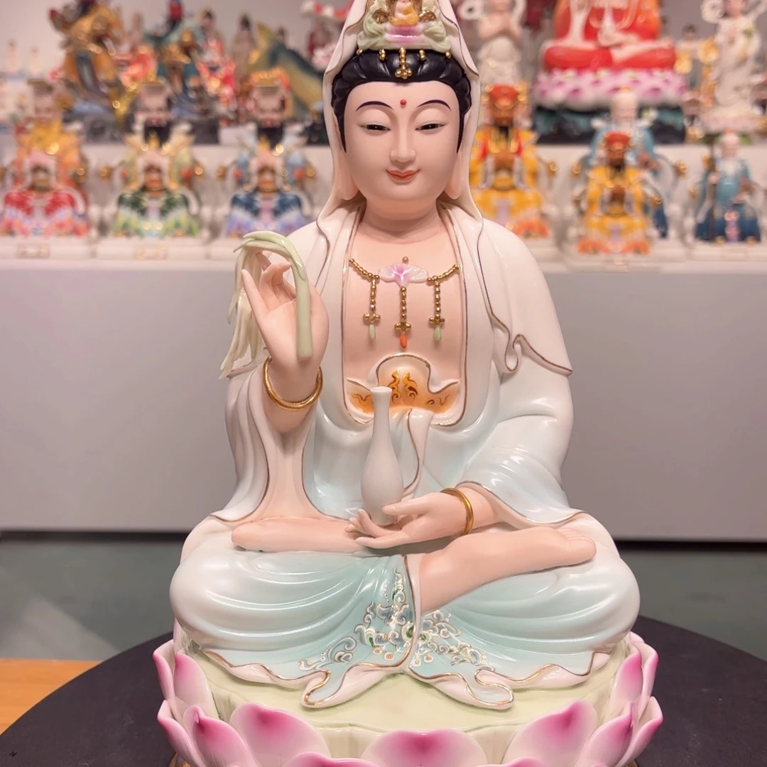 【闪购商品】瓷片时****发瓷摆件观音菩萨