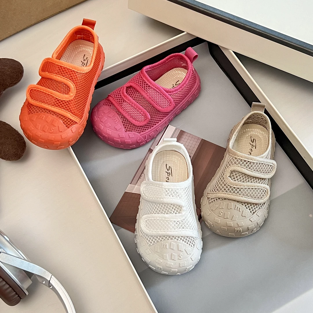 【小画家】韩版儿童纯色魔术贴休闲鞋夏季透气男童饼干鞋女宝宝网鞋