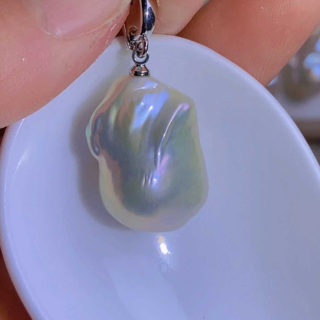 银S925镶嵌天然淡水珍珠淡水珍珠