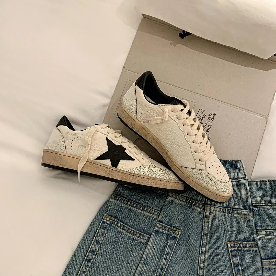 【澳门专柜正品】2025春季新款厚底拼色休闲板鞋女百搭小白鞋复古做