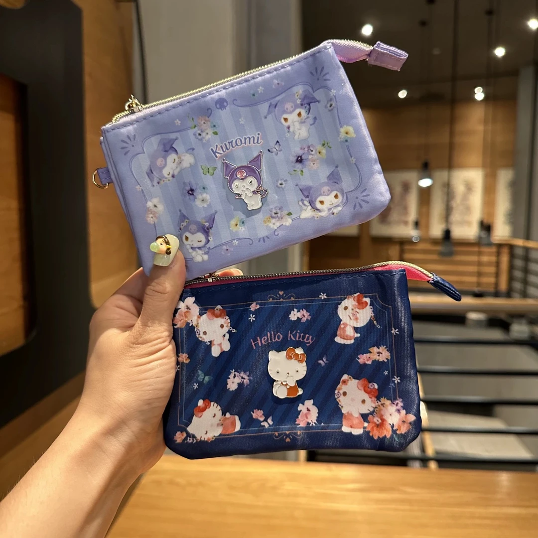 可爱卡通猫咪多隔区随身卡包零钱包身份证护照五层证件收纳包