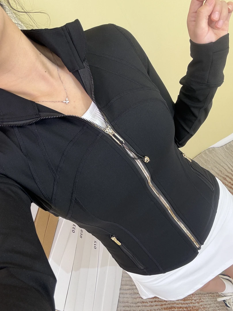 lulu瑜伽服同款Define春夏弹力显瘦立领外套速干运动瑜伽健身夹克