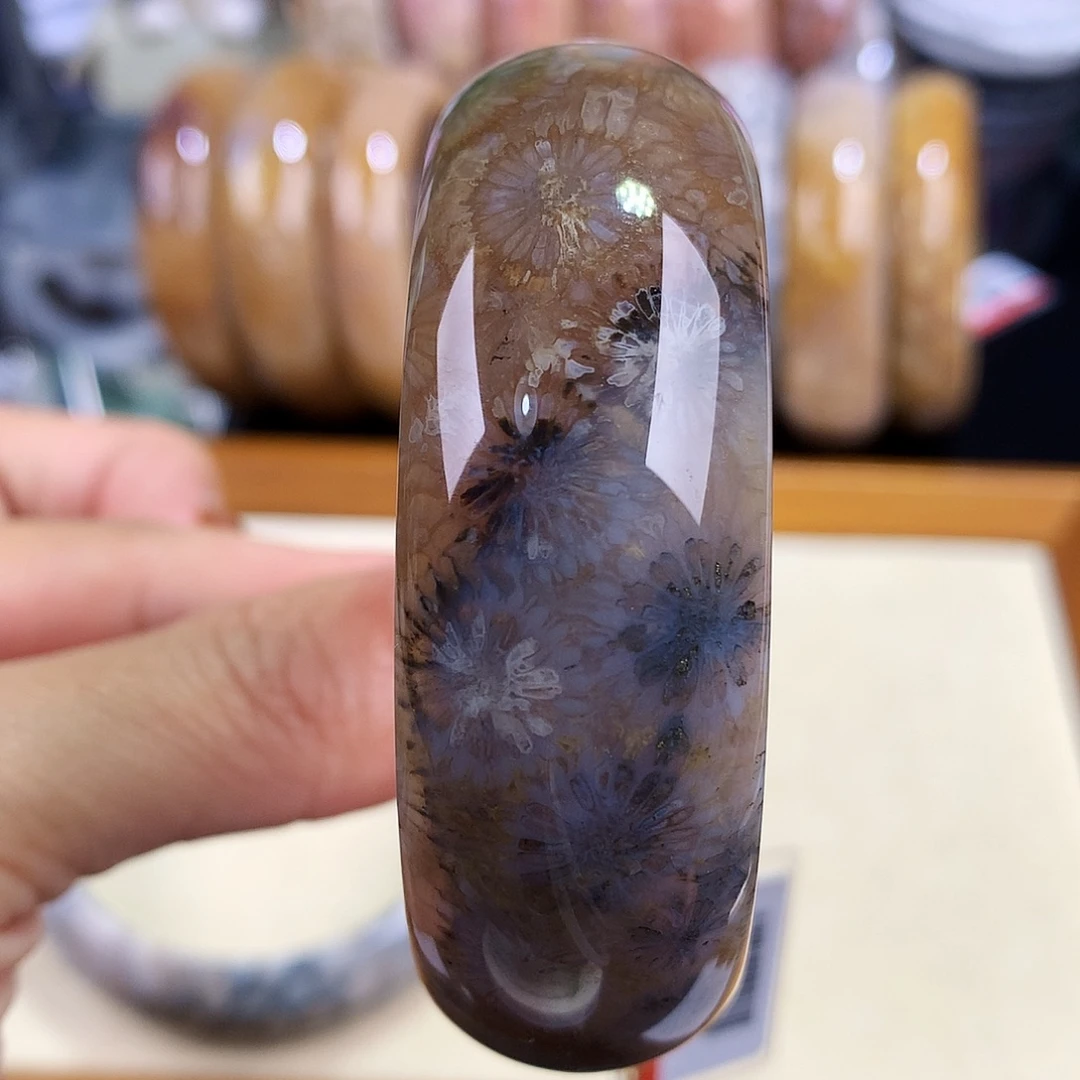 硅化珊瑚（珊瑚玉）未镶嵌吊坠(赠链)48号54圈口