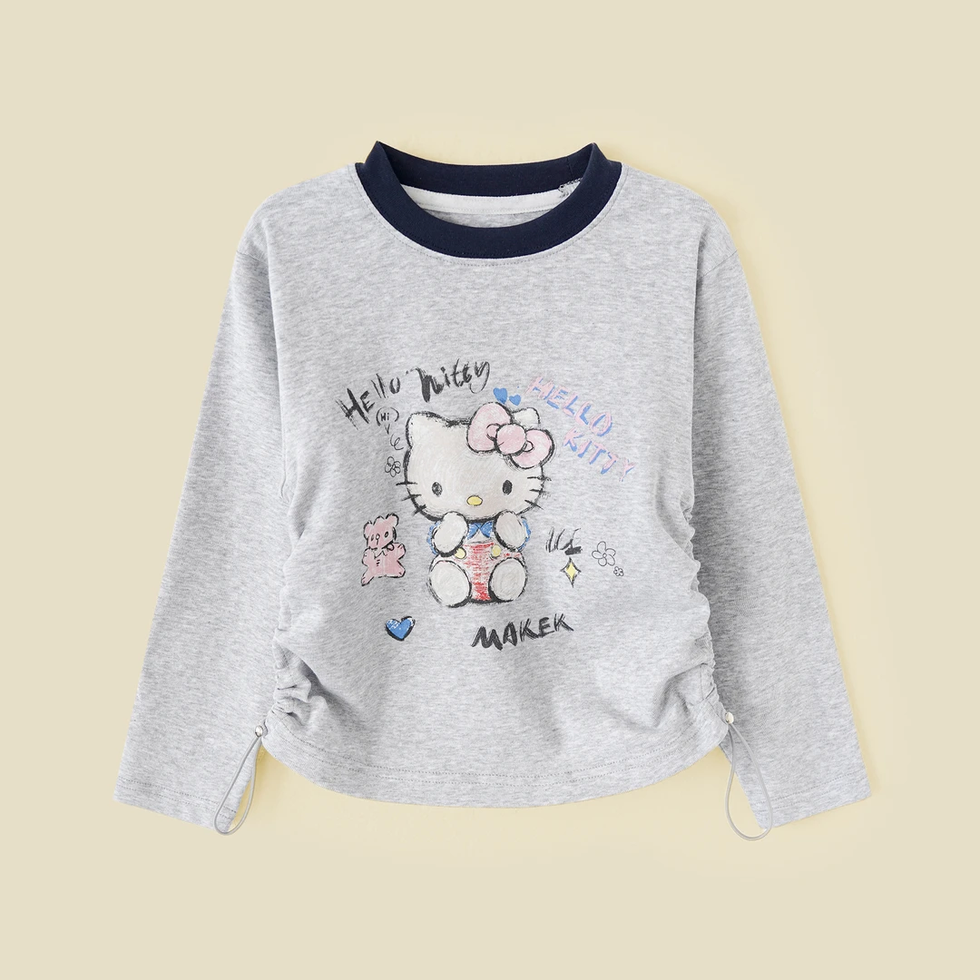 女童早秋上衣春秋洋气儿童长袖T恤宽松女中大童秋装T恤MYMQ1173