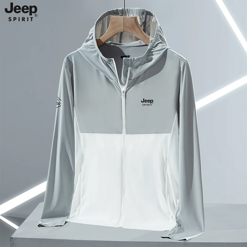 Jeep夏季男士冰丝防晒衣男款爆款2025新款正品户外长款防晒服外搭