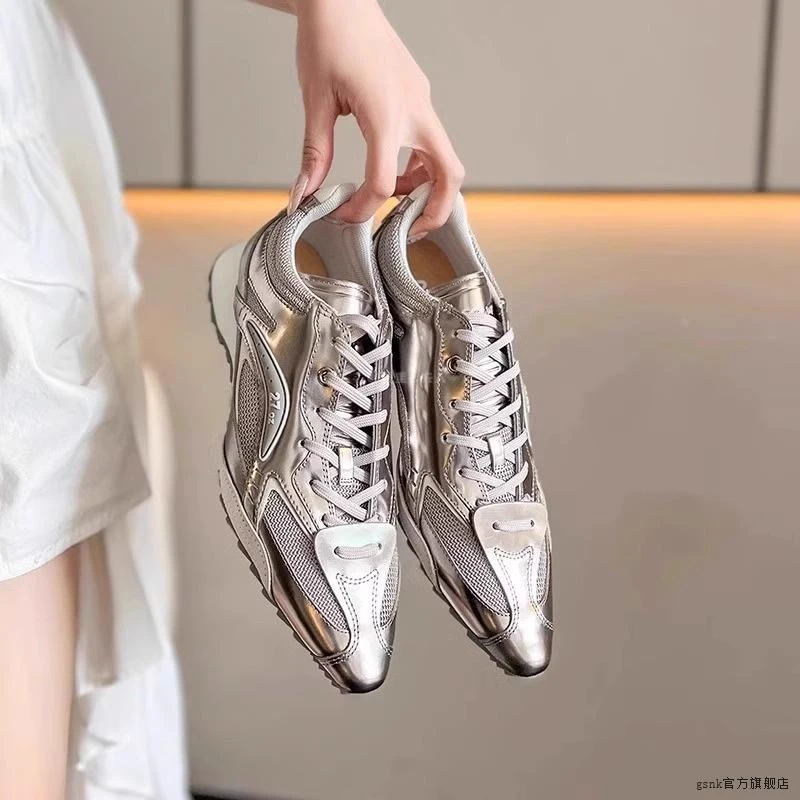 搏击精灵新款2025春夏性运动厚底增高百搭休闲尖头德训拳击鞋