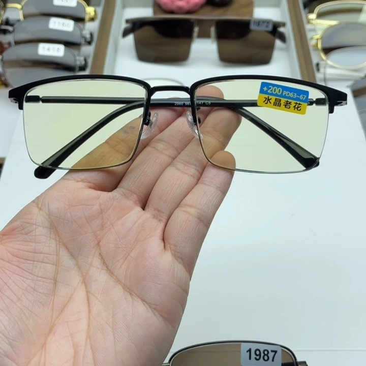竹叶青半框眼镜 200度