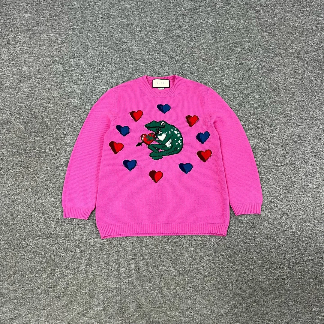 99新 GUCCI/古驰 Gucci 古驰 青蛙爱心 针织毛衣 xxs码 99新