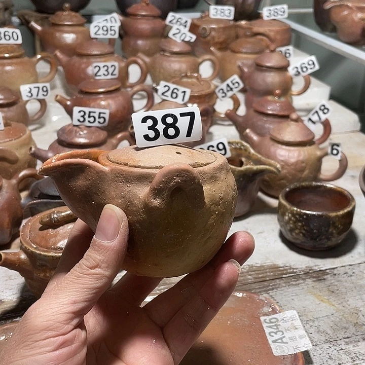 纯手工捏制柴烧茶具