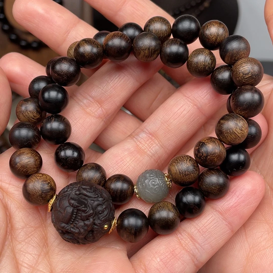 沉香手串?***?越南芽庄白棋1.0瘿子瘤疤