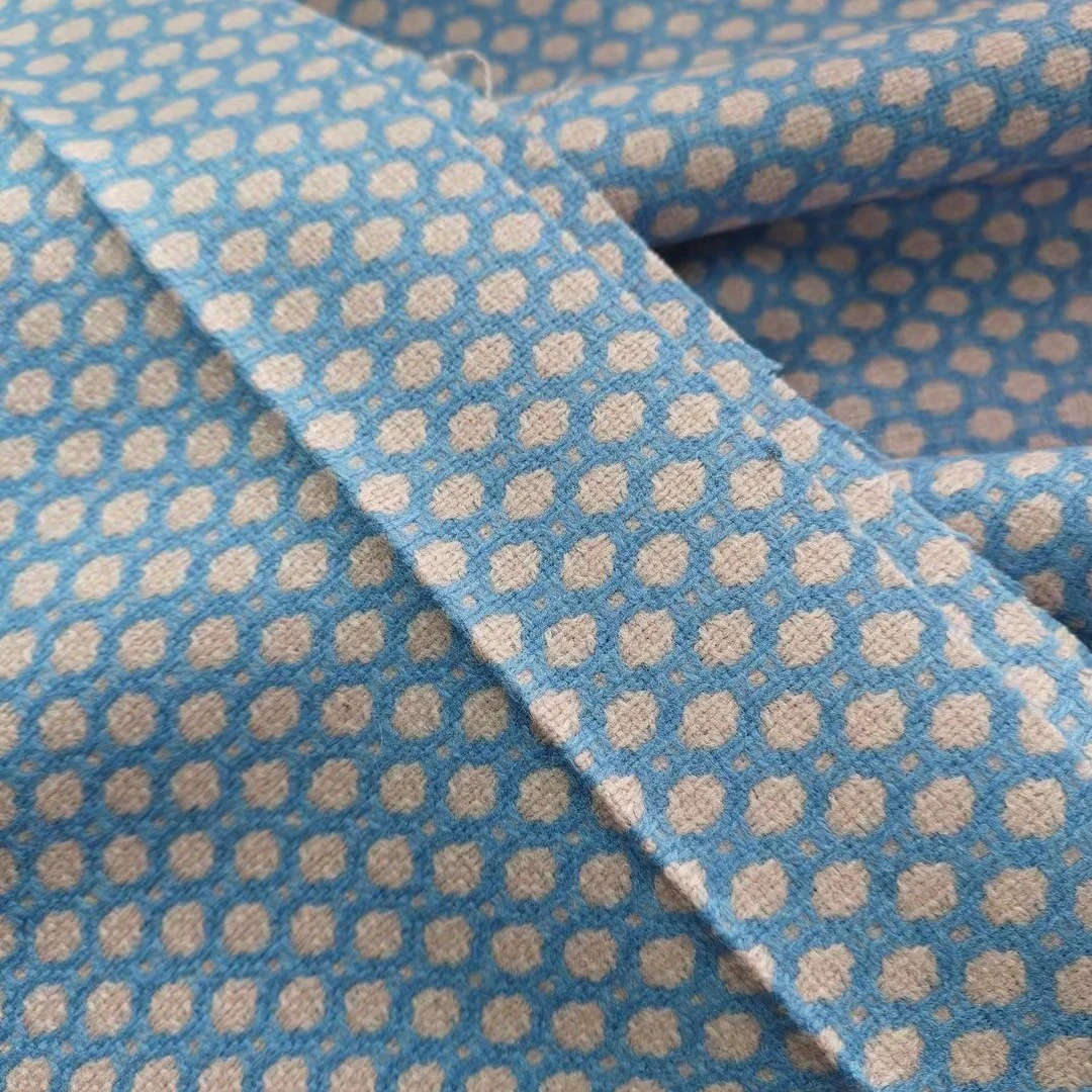 G&CC面料 WO 羊毛粉蓝调提花面料服装布料 幅宽140CM