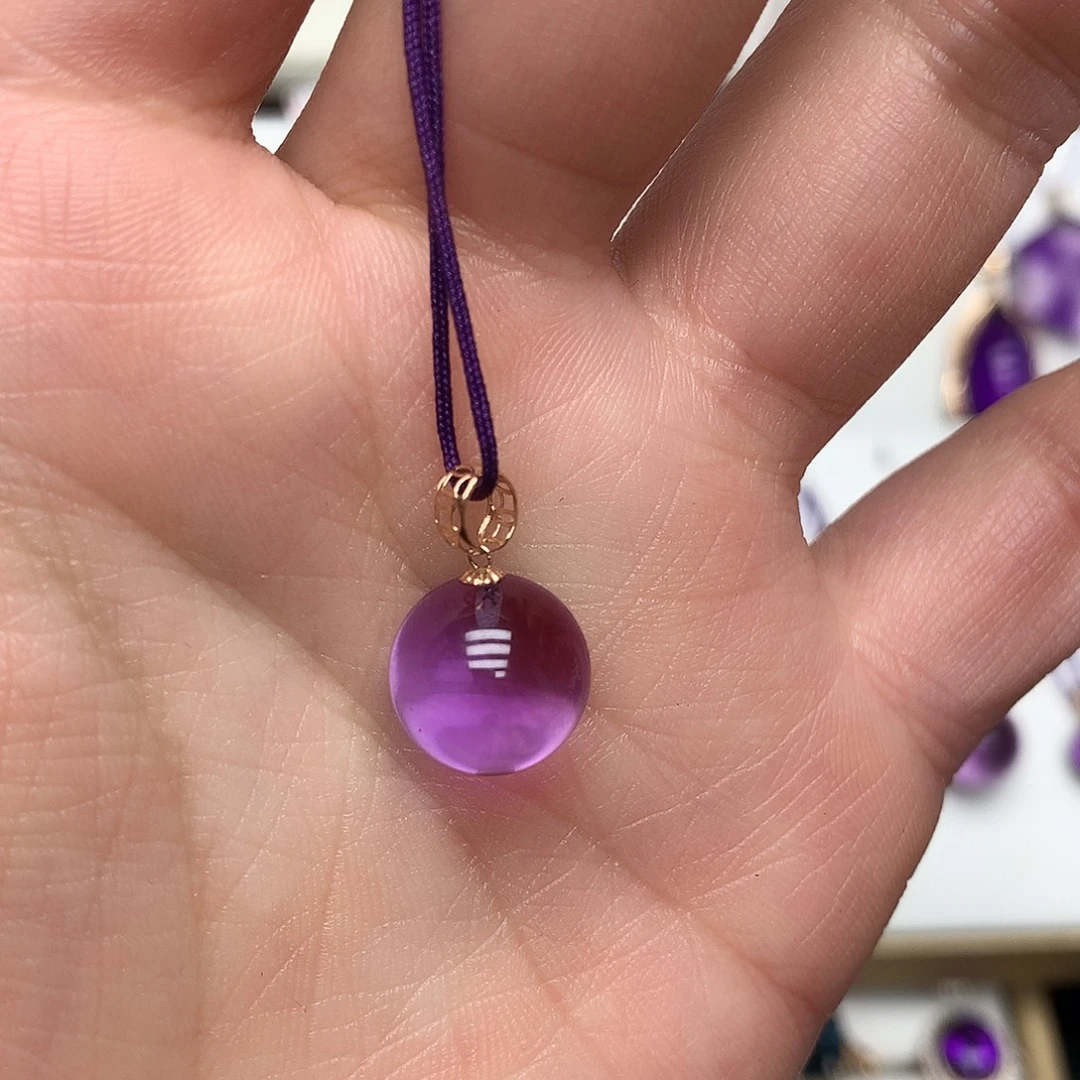 紫晶18K金镶嵌吊坠(赠链)L