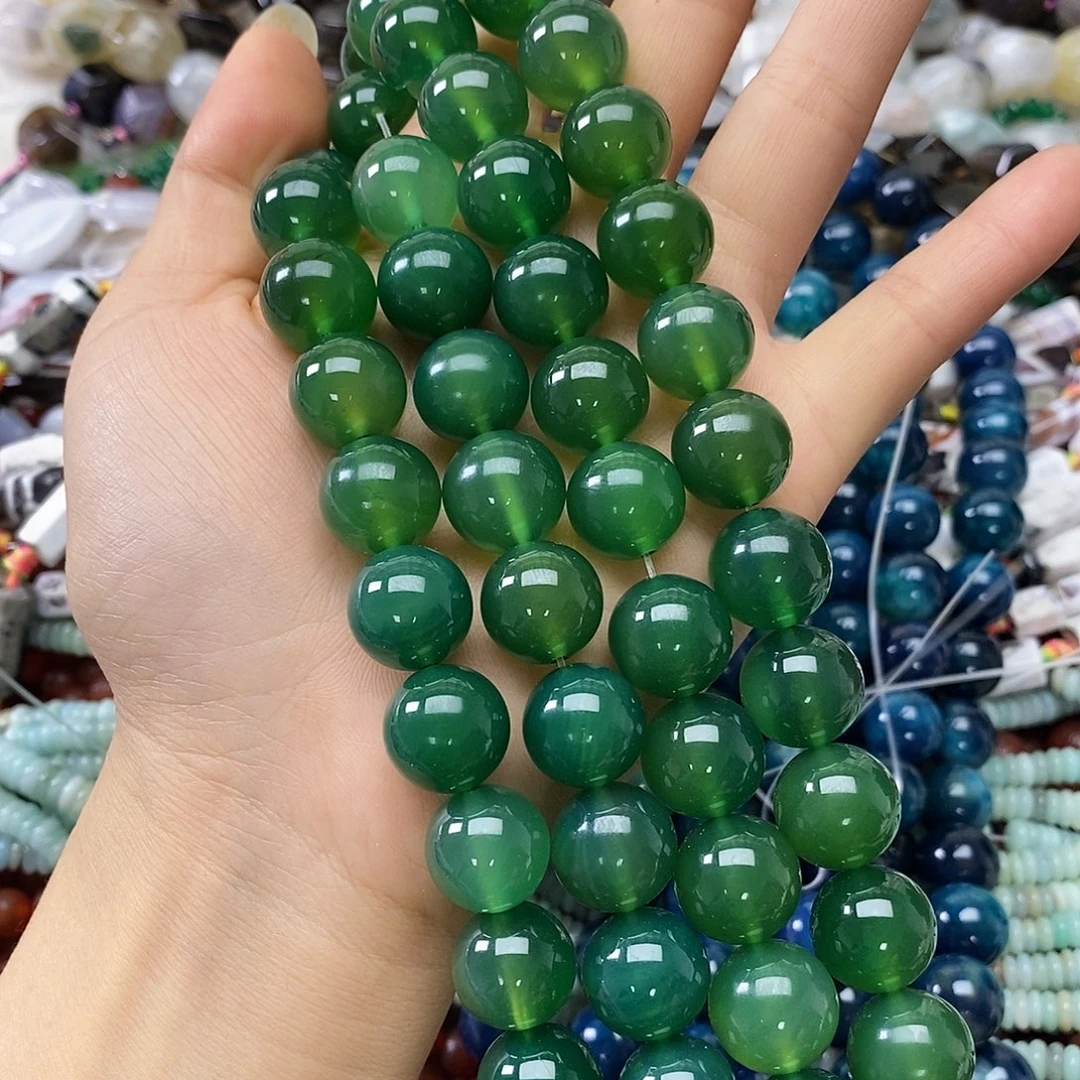 玛瑙/玉髓合金珠宝半成品卡十四绿玛瑙一条