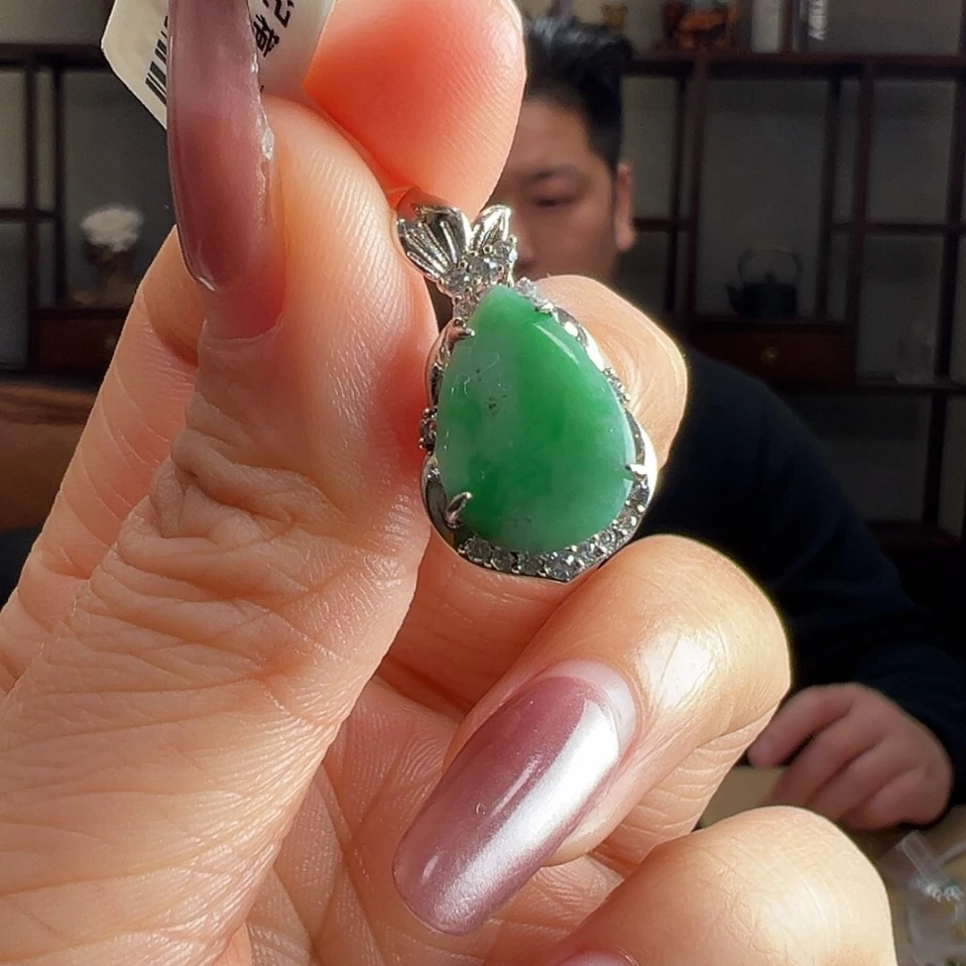 翡翠银S925镶嵌颈饰吊坠41