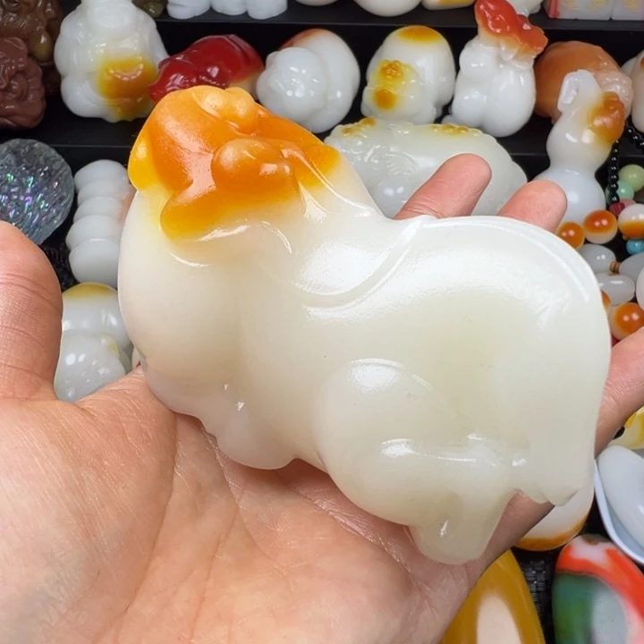 新疆戈壁五彩石金丝