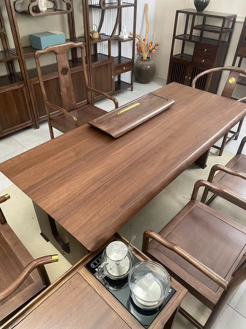 新中式全实木大板茶桌轻奢客厅禅意泡茶桌办公室茶台茶桌椅茶台桌