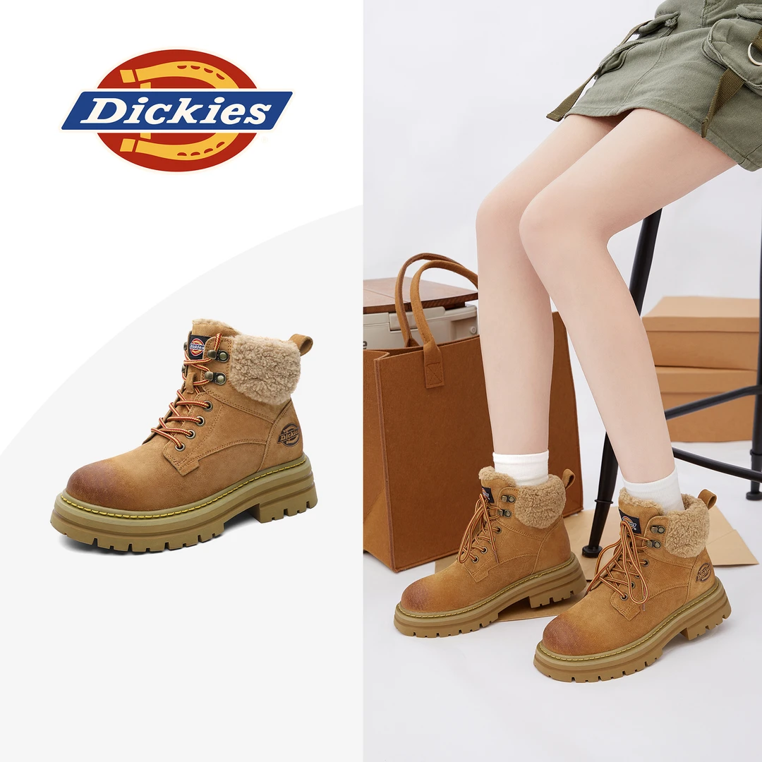 Dickies女鞋2025秋秋季新款时尚百搭马丁靴潮流英伦风高帮户外鞋