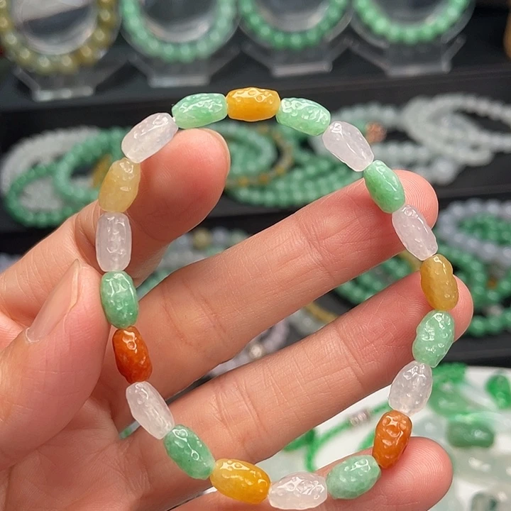 翡翠未镶嵌手链糖果手串