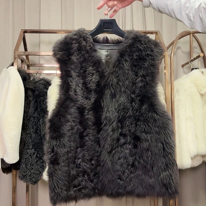 棕色V领托斯卡纳马甲S