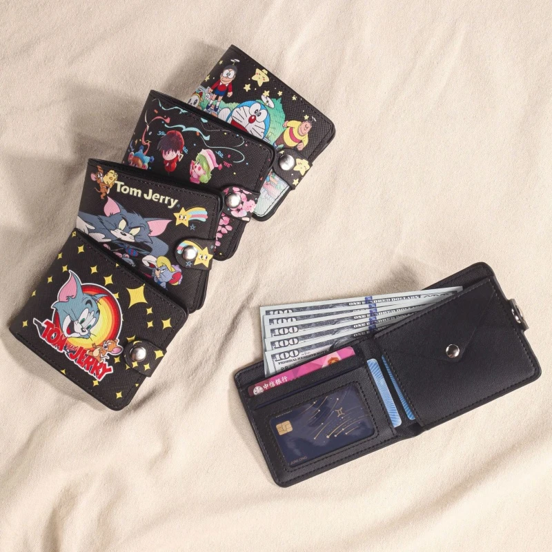 男士卡通短款钱包ins多功能新款学生便携卡包钱夹拉链折叠零钱袋