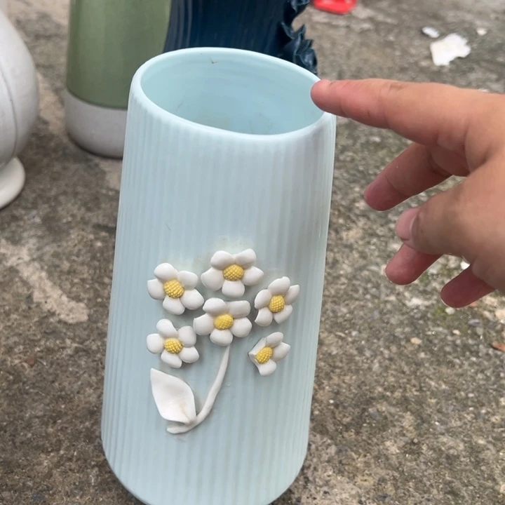 陶瓷花瓶摆件微瑕捡漏出高26口8公分磕碰
