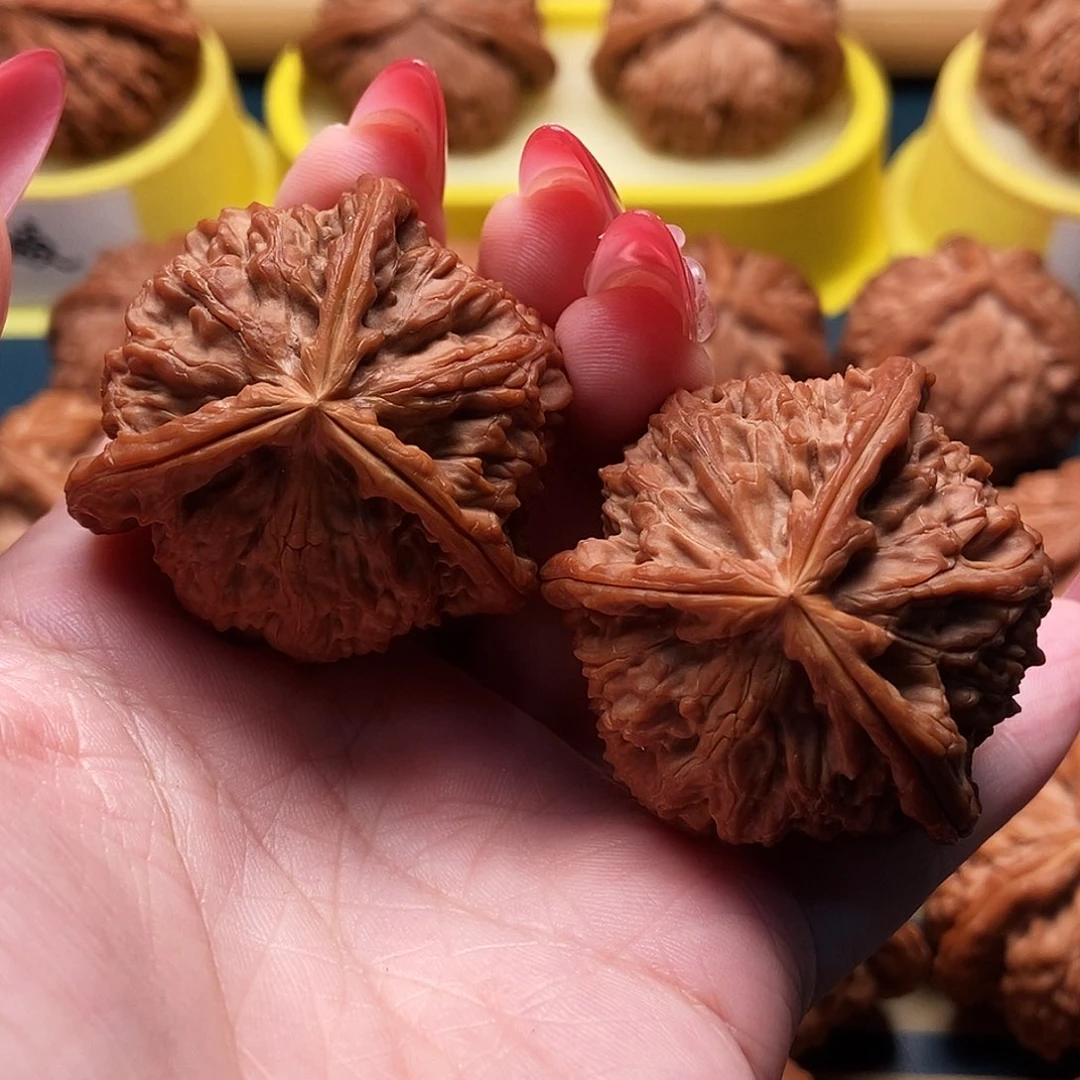 把件文玩核桃白狮子三棱 42 白奔