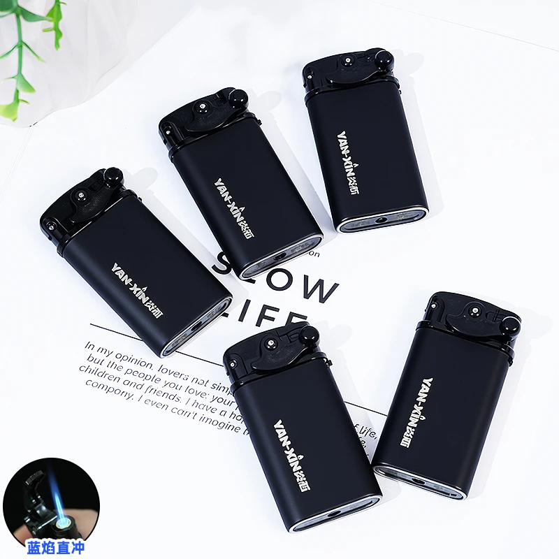 YANXIN/炎芯防风打火机创意直冲摇臂印字刻字可充气新款送男友