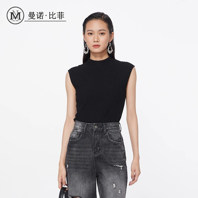 【高高甄选】半高领无袖吊带背心MFGM112244