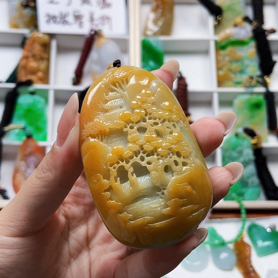 颈饰未镶嵌翡翠天然翡翠A货