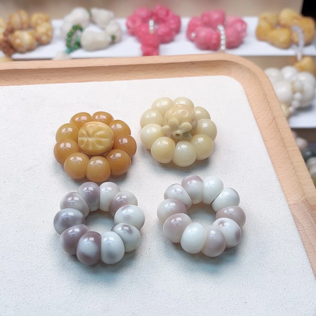 菩提根/象牙果吊坠Q13mm蒜瓣手捻四个