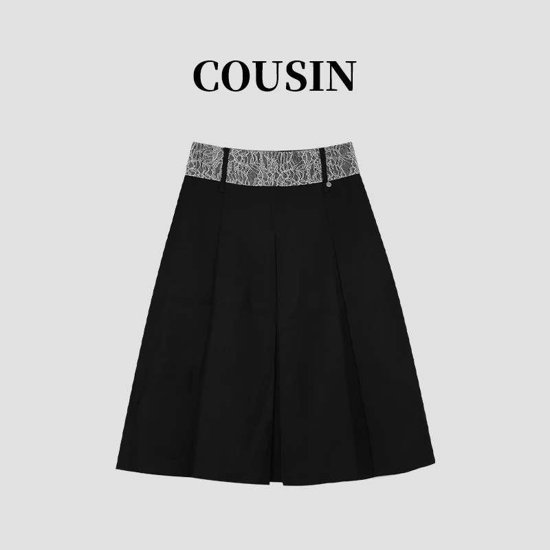 无品牌新款简约大气中长裙高腰休闲显瘦时尚女中长裙 3097-1