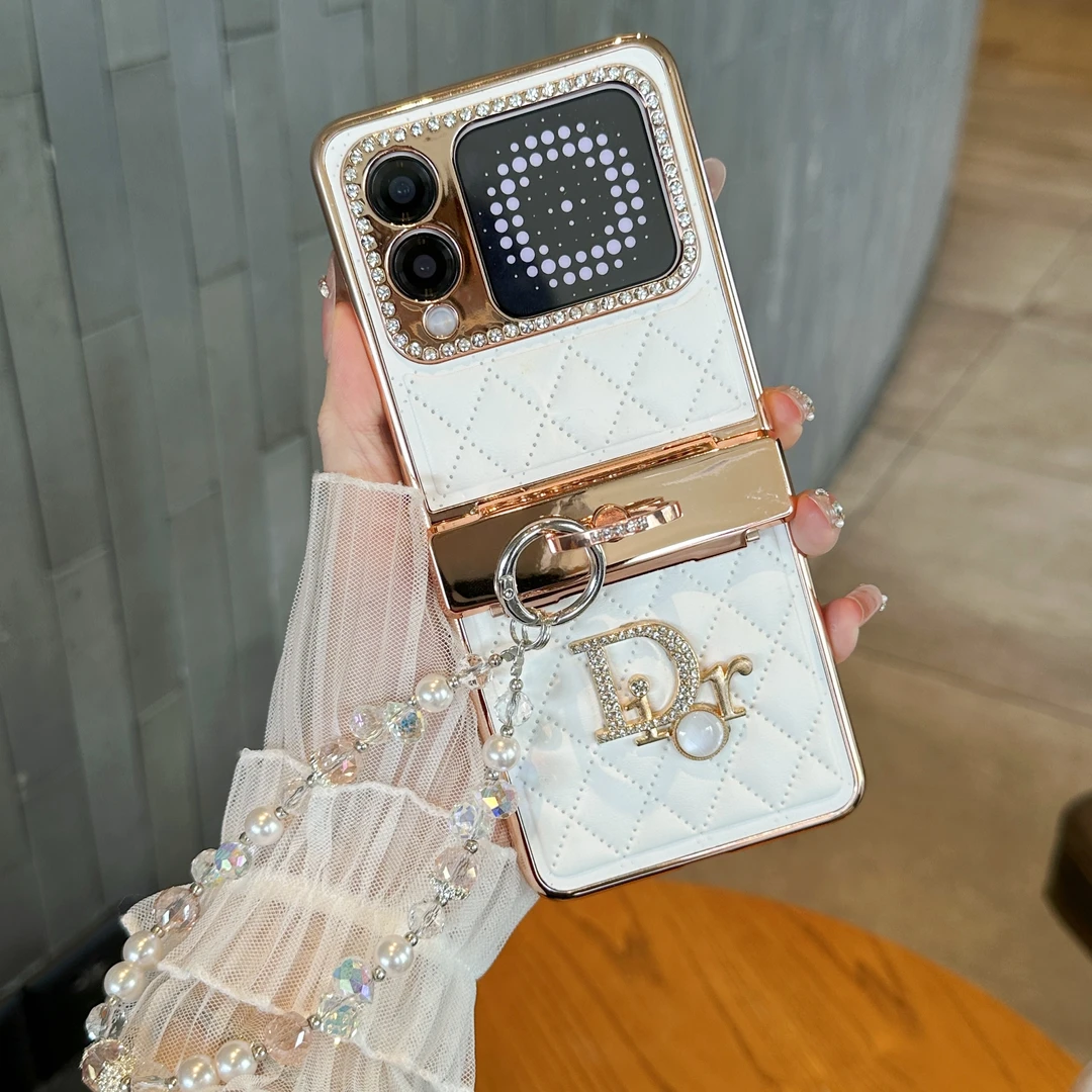 适用华为NovaFlip手机壳折叠屏高级感轻奢小香风镶钻指环扣保护套