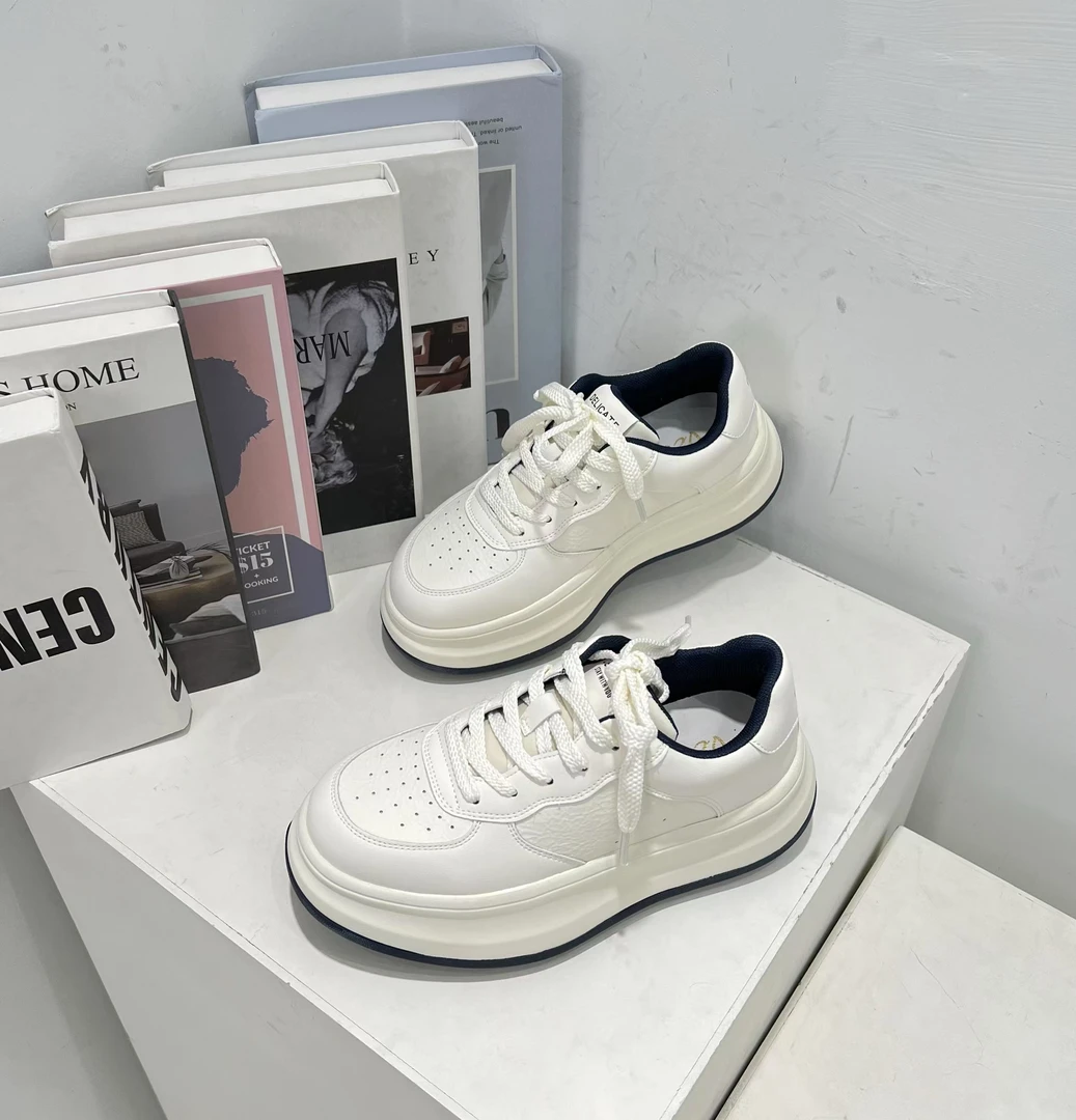 牛皮82-125经典厚底增高舒适百搭时尚简约小白鞋休闲鞋板鞋