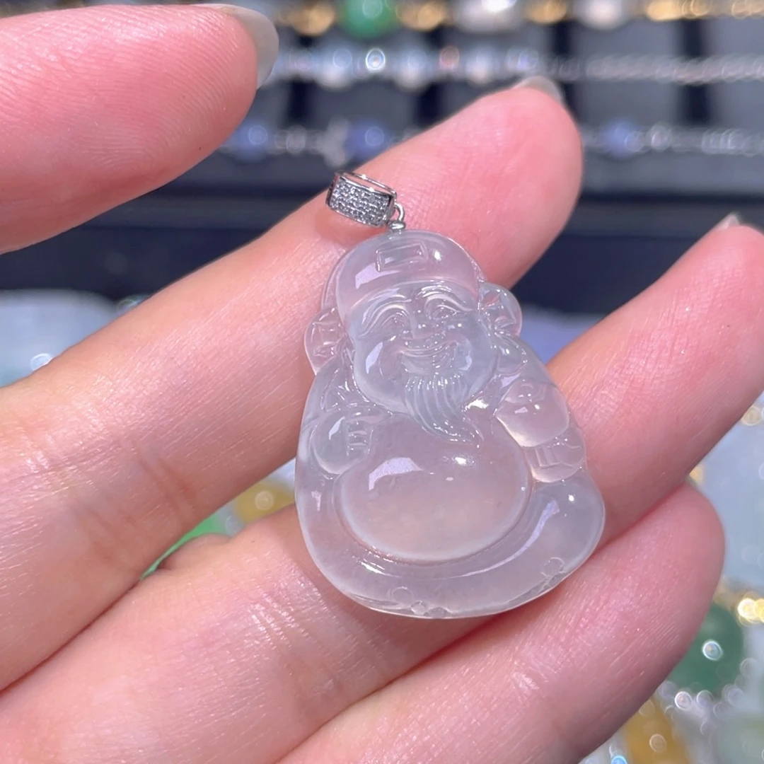 颈饰18K金镶嵌翡翠翡翠