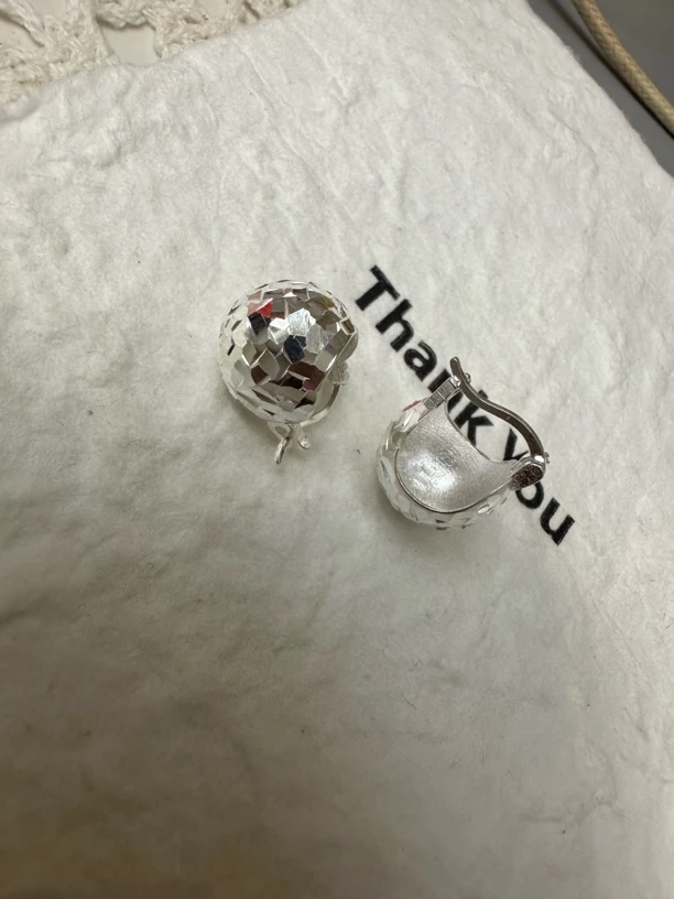 足银耳饰 纯银碎片耳环～