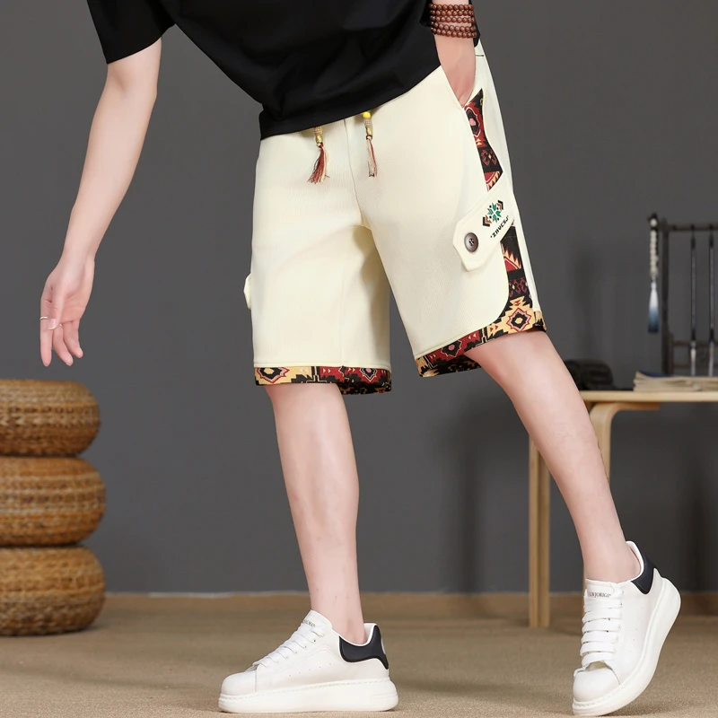 2025新款国潮运动短裤男夏季中国风潮牌五分裤青少年潮流休闲裤子