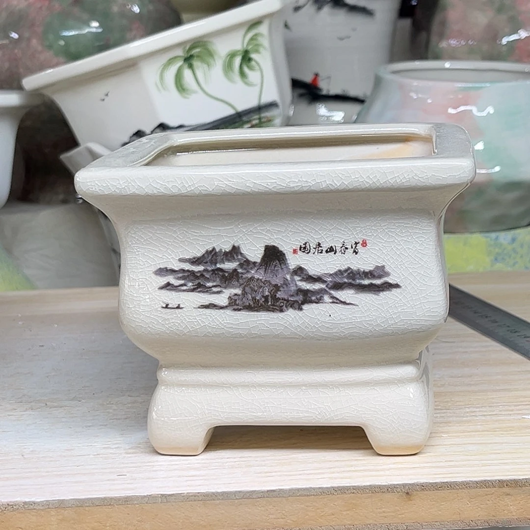 陶瓷绿植多肉微瑕花盆外口径：12*10