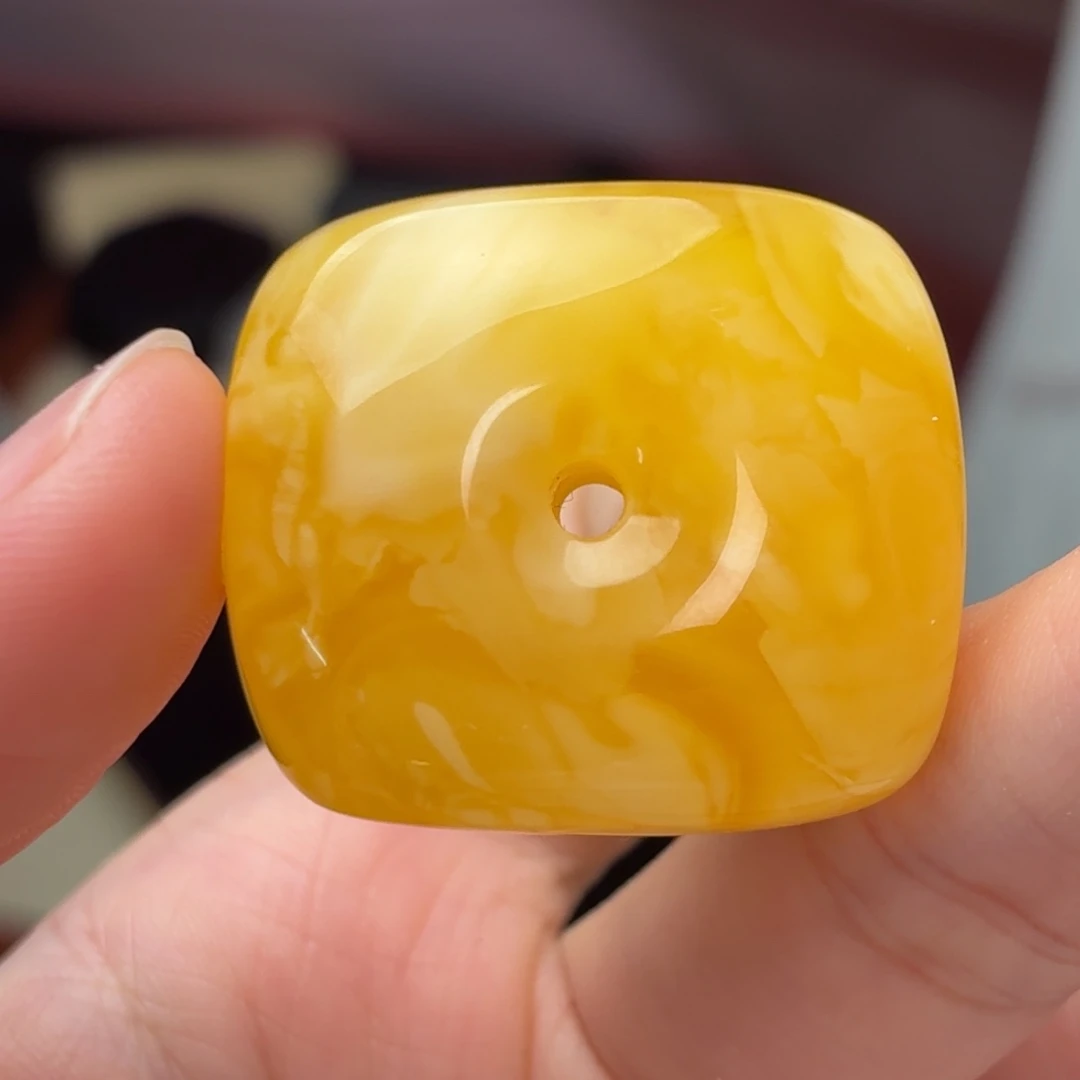 蜜蜡未镶嵌吊坠(不含链)妖花藏扣