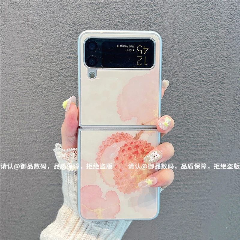 （三星zflip3系列）金属折叠玻璃壳适用三星zflip3手机保护壳爆款潮